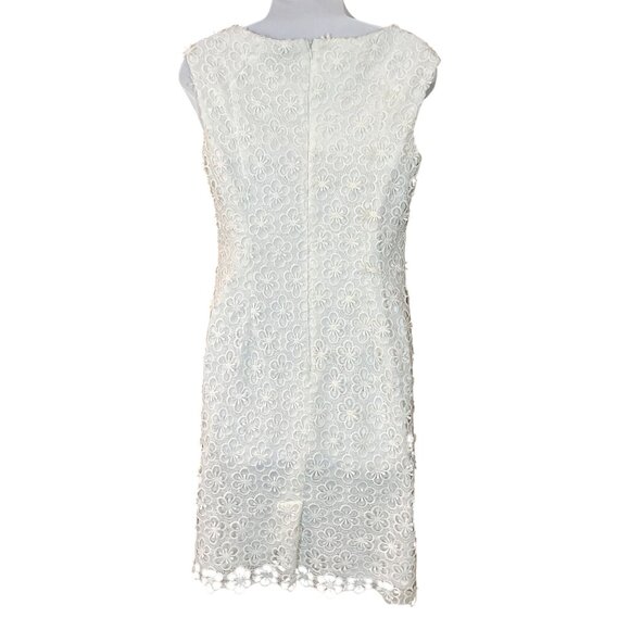 Black by Saks Fifth Avenue Sleeveless Floral Cut Out Lace Sheath Dress 4 - Picture 3 of 9